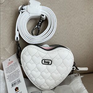 NWT Lug Heartbeat Matte Luxe VL Mini Crossbody Bag in White 🤍